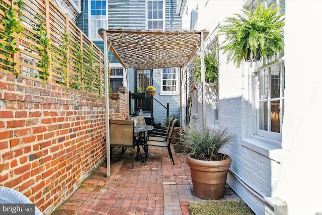 view of patio with outdoor dining area