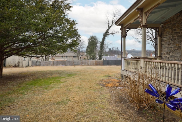 view of yard featuring fence