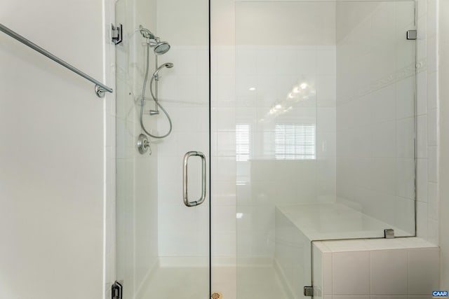 full bathroom featuring a shower stall