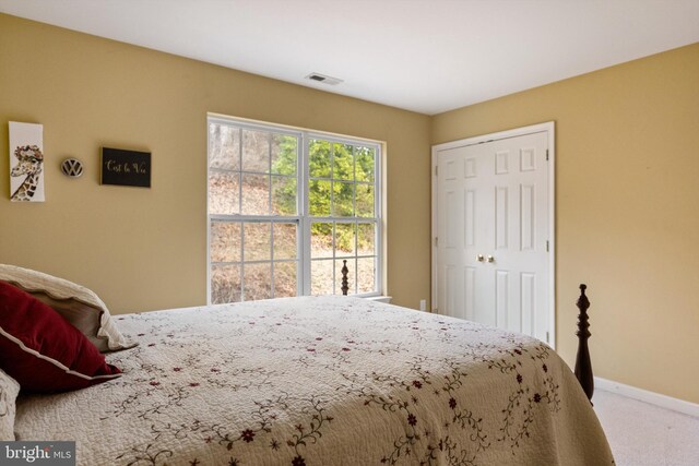 53 S Main St, Stockton, NJ 08559 - carpeted bedroom with baseboards, visible vents, and a closet