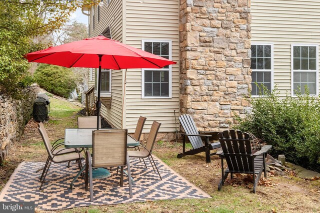 53 S Main St, Stockton, NJ 08559 - view of patio featuring outdoor dining area and area for grilling