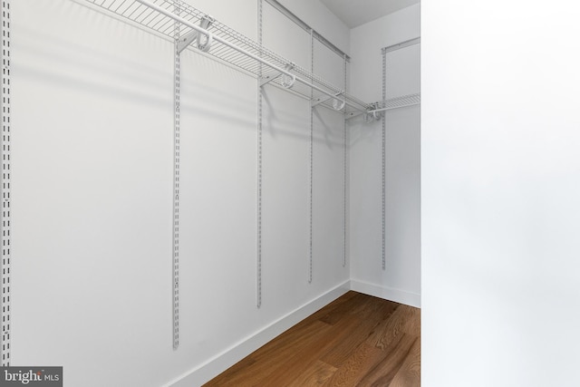 spacious closet with wood finished floors