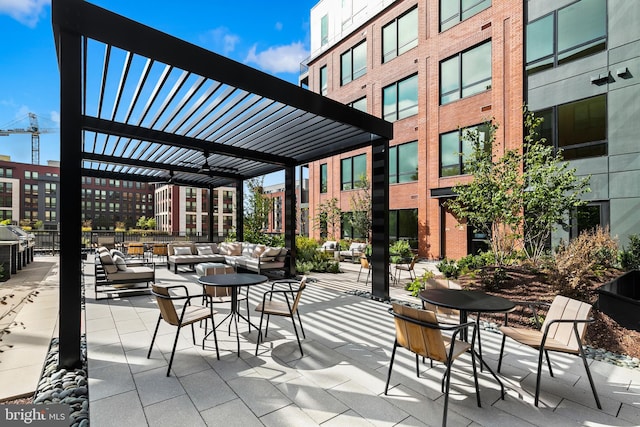 view of patio with a pergola