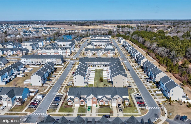 aerial view with a residential view