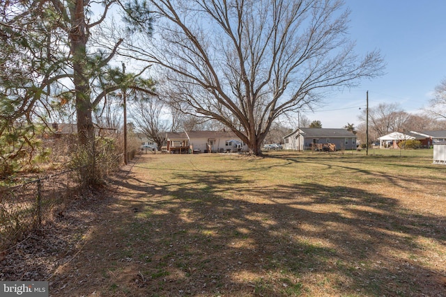 view of yard featuring fence