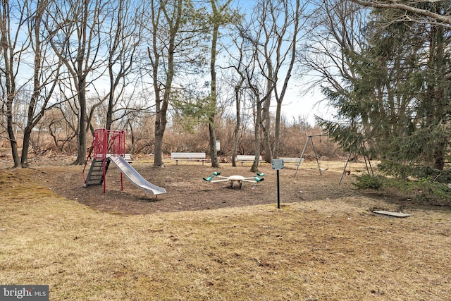 view of community jungle gym