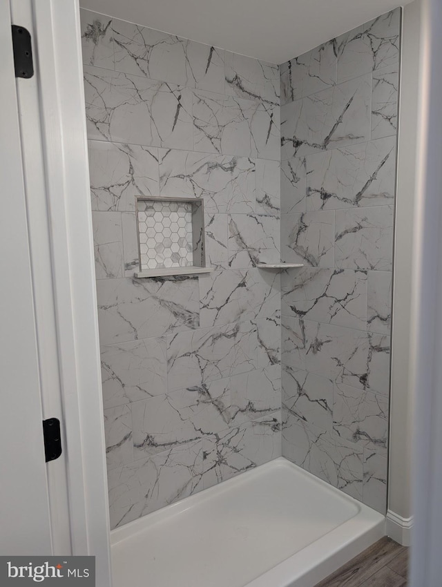 bathroom with a shower