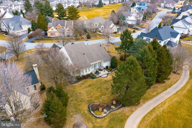 bird's eye view featuring a residential view