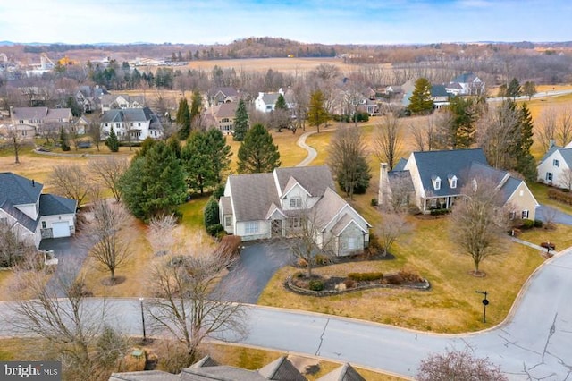 bird's eye view featuring a residential view