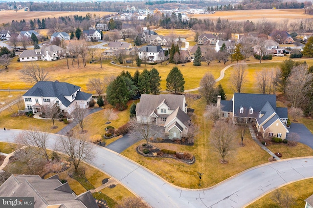 aerial view featuring a residential view