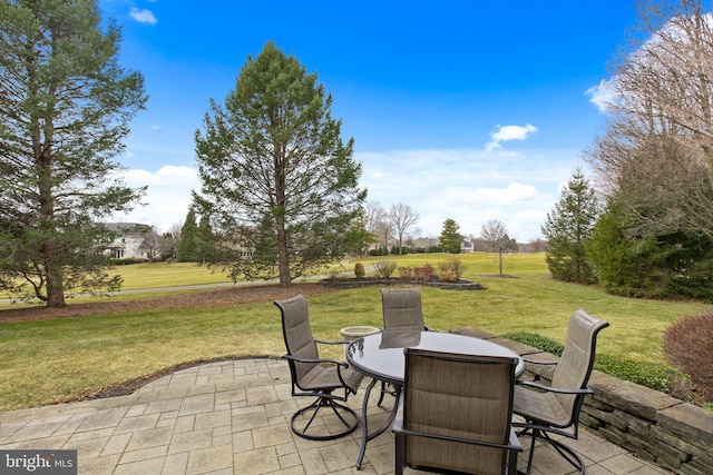 view of patio with outdoor dining area