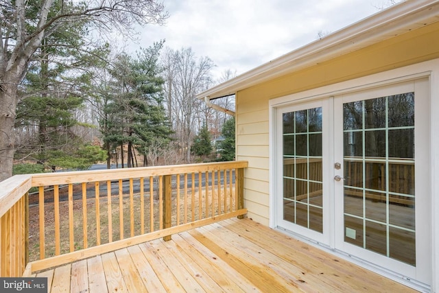 deck featuring french doors