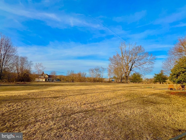 view of yard with a rural view