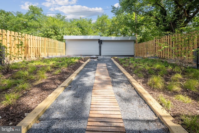 exterior space featuring a fenced backyard