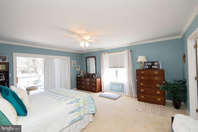 9 Holly Ter, Cambridge, MD 21613 - carpeted bedroom featuring crown molding, multiple windows, and a ceiling fan