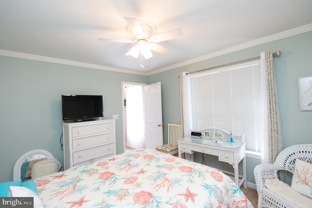 9 Holly Ter, Cambridge, MD 21613 - carpeted bedroom with a ceiling fan and ornamental molding