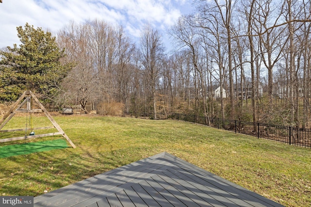 view of yard with fence