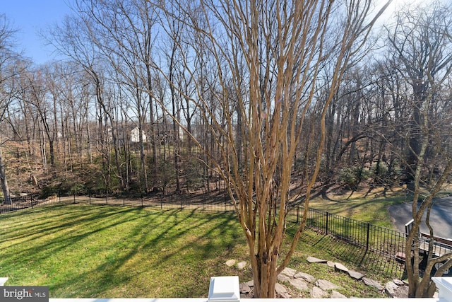 view of yard with fence