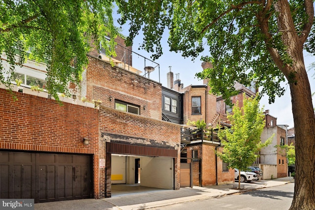 view of property featuring a garage