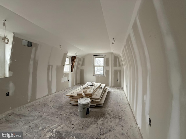 additional living space featuring vaulted ceiling