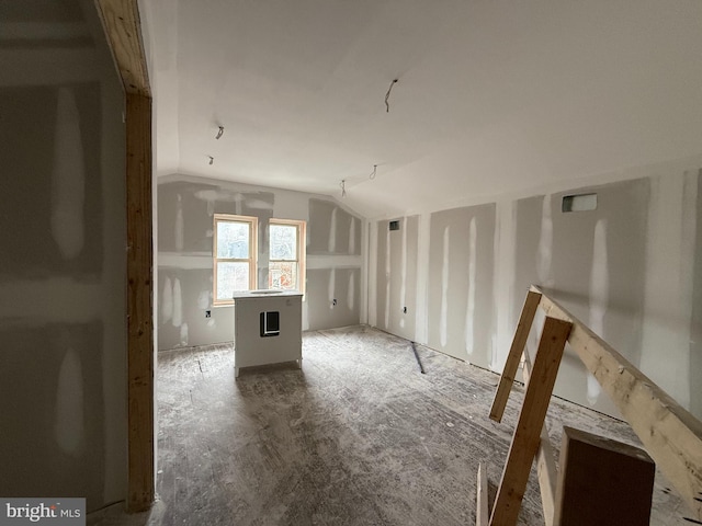 interior space featuring lofted ceiling