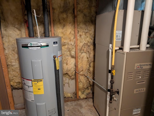 utilities with heating unit and electric water heater