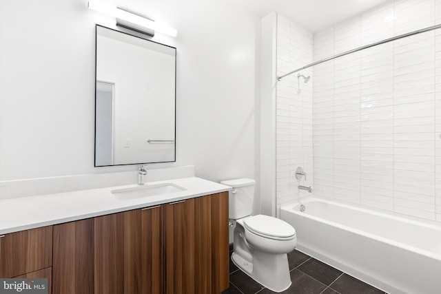 7175 12th St NW Unit 601, Washington, DC 20011 - bathroom with toilet, bathtub / shower combination, tile patterned flooring, and vanity