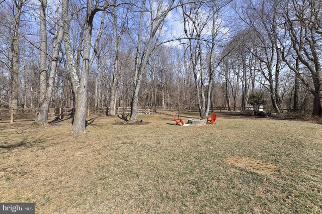 view of yard featuring fence