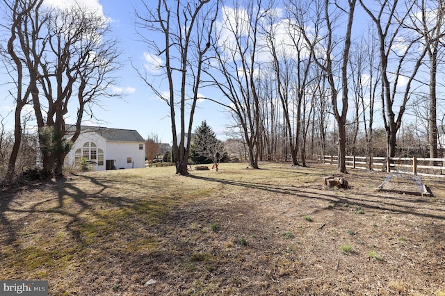 view of yard with fence