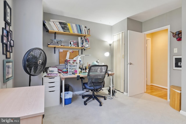 view of carpeted office