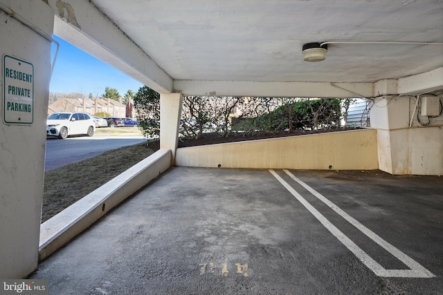 view of covered parking lot