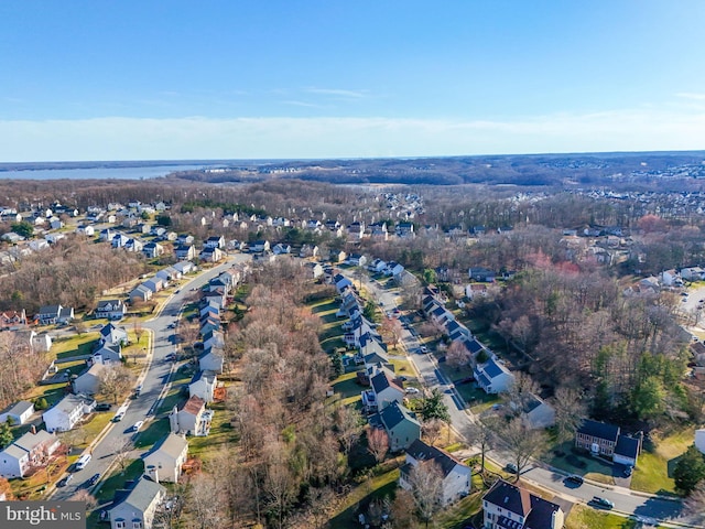 aerial view with a residential view