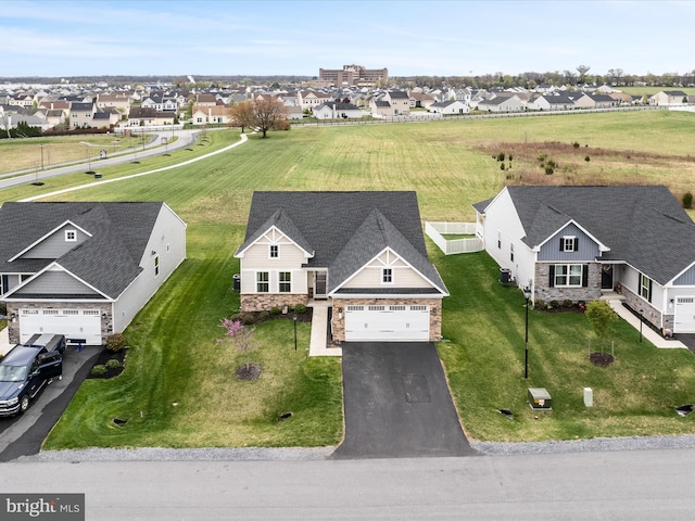 bird's eye view with a residential view