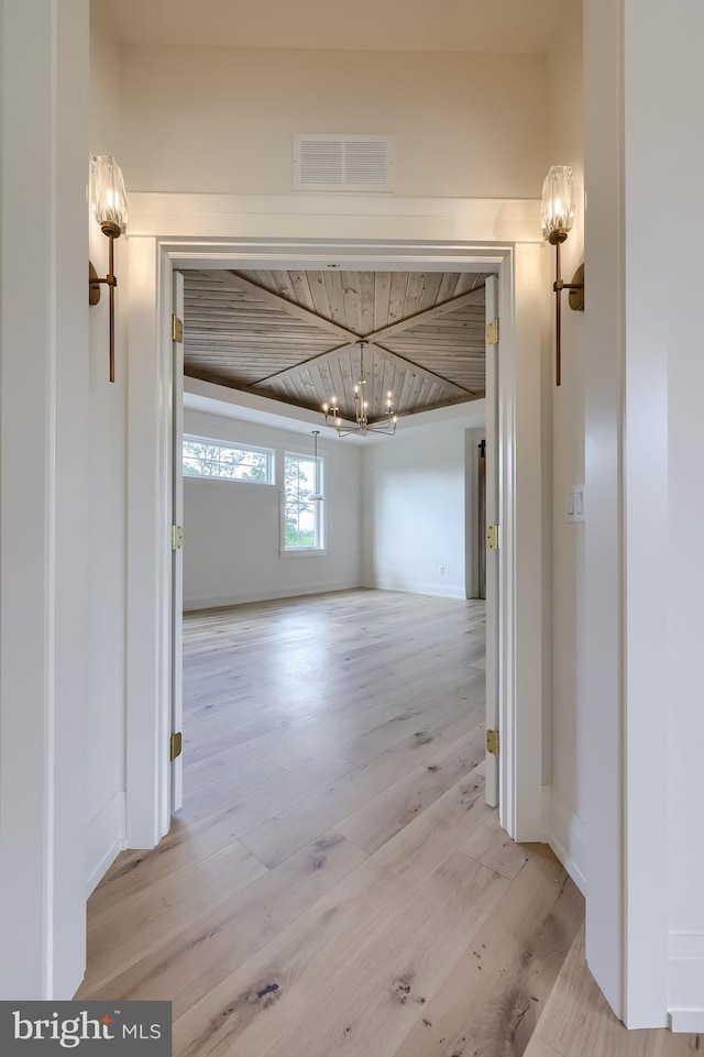 11 Sailfish Dr, Mechanicsburg, PA 17050 - corridor featuring a chandelier and wood finished floors
