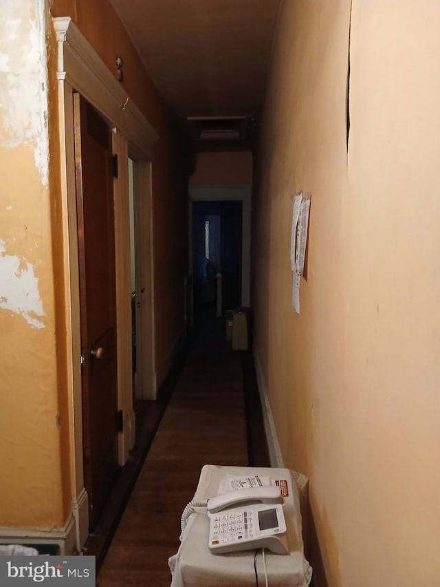 hallway featuring wood finished floors