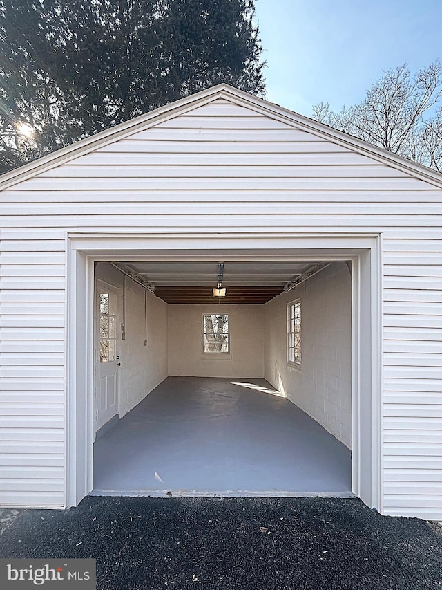 view of garage