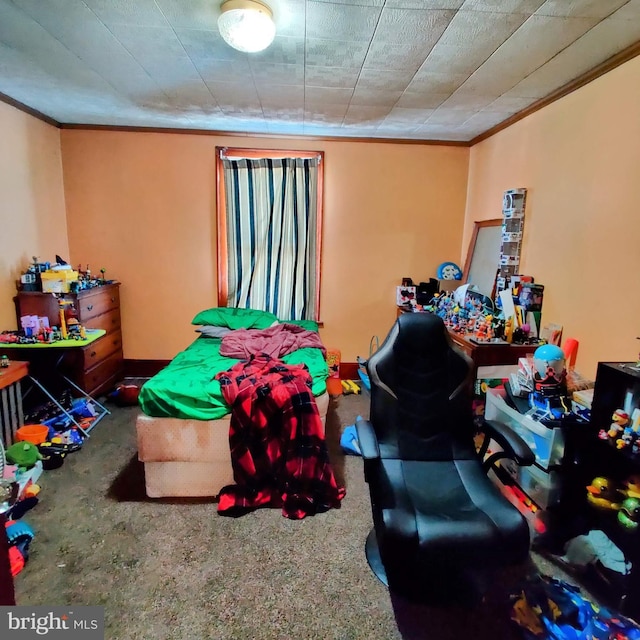 bedroom featuring crown molding