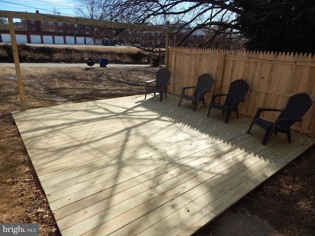 wooden terrace with fence