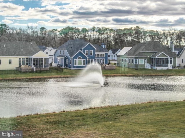 water view featuring a residential view