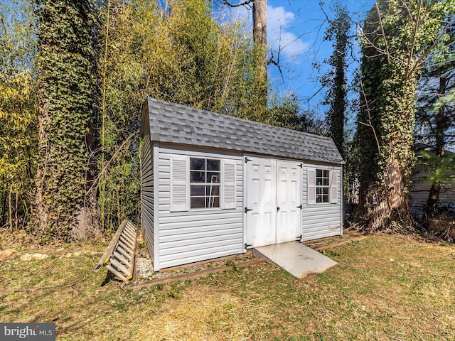 view of shed