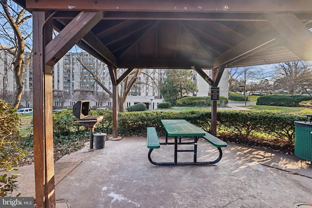 view of community with a gazebo