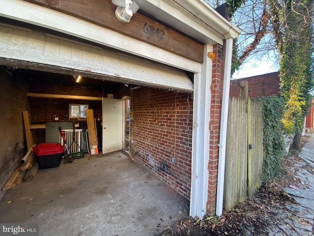 view of garage