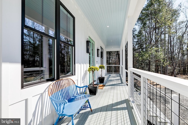 deck featuring a porch