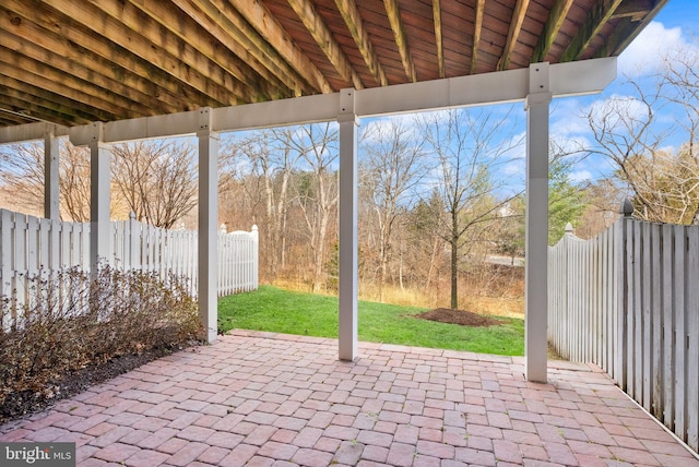 view of patio / terrace with fence