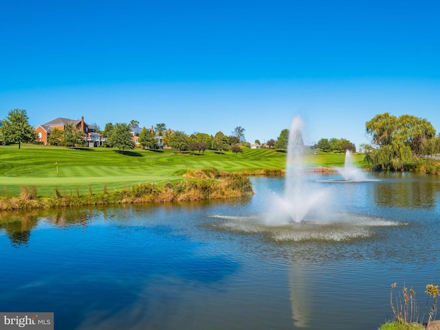 property view of water featuring golf course view