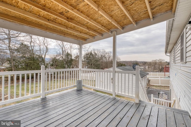 wooden terrace with fence