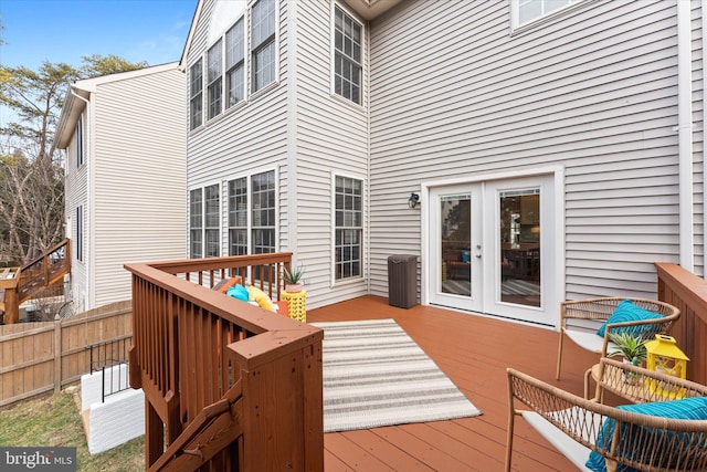 wooden terrace with fence