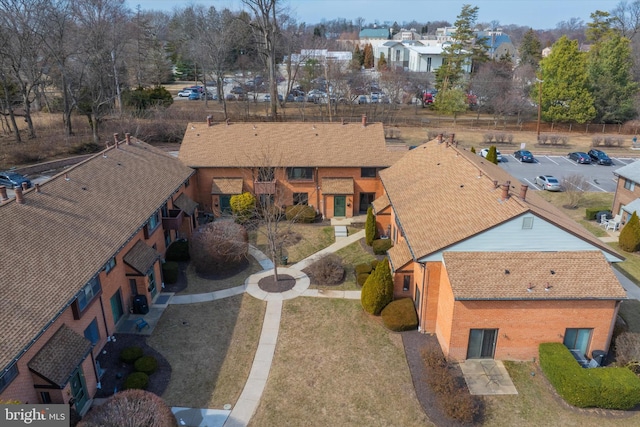 aerial view with a residential view