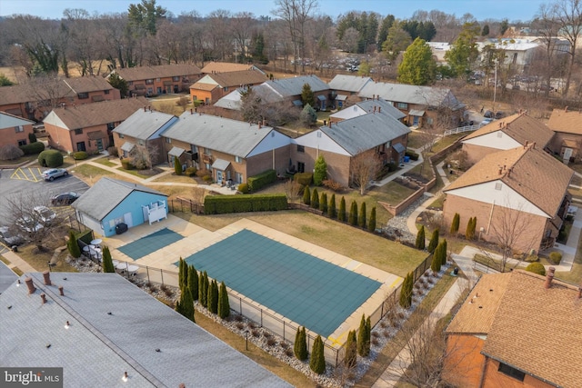 aerial view featuring a residential view