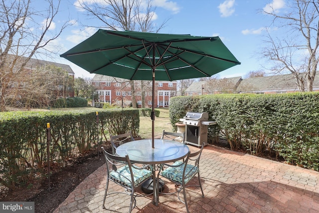 view of patio / terrace featuring outdoor dining space and area for grilling